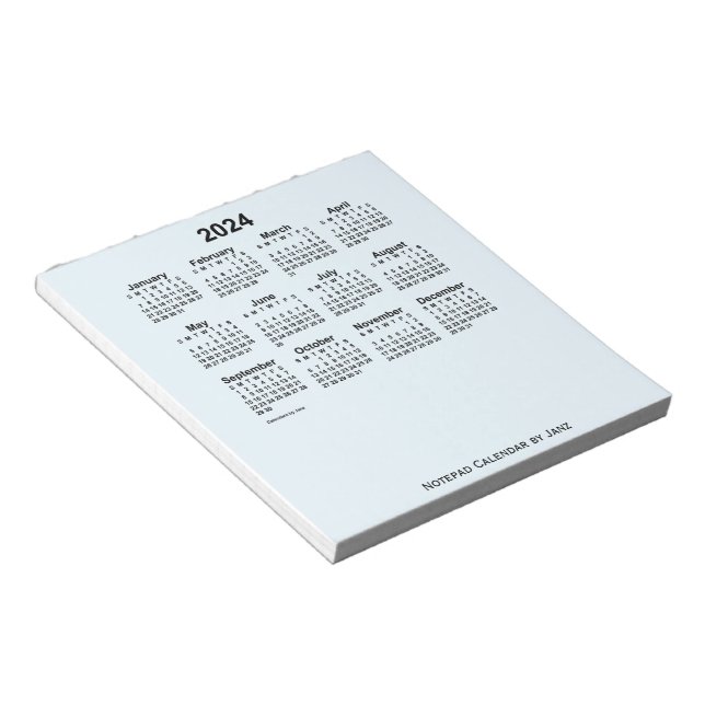 Bloc-note Calendrier bleu Alice 2024 par Janz Small Notepad (Incliné)