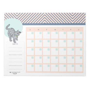 Bloc-note Calendrier de bureau à feuilles mobiles avec chat