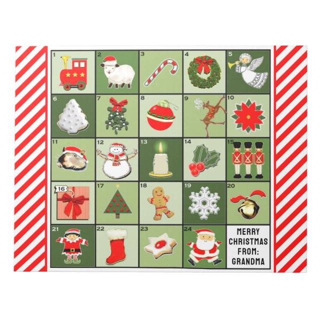 Bloc-note Calendrier de l'Avent de Noël (Devant)