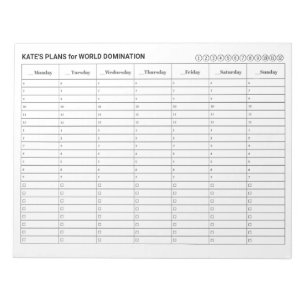 Bloc-note Calendrier de rendez-vous hebdomadaire avec tâches