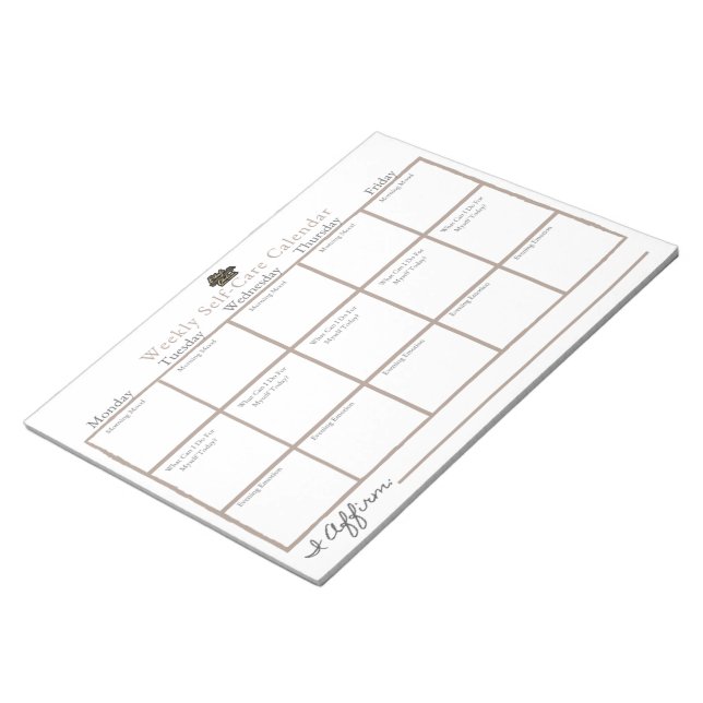 Bloc-note Calendrier de soins personnels (Incliné)