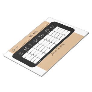 Bloc-note Calendrier de tonalité du planificateur mensuel pa