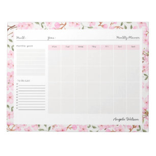 Bloc-note Calendrier des fleurs de cerisiers en fleurs