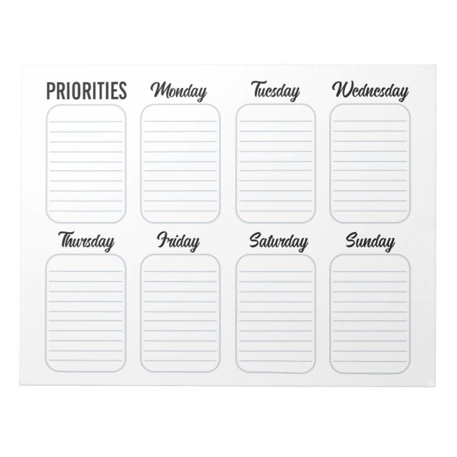 Bloc-note Calendrier du planificateur hebdomadaire Tear Away (Devant)