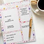 Bloc-note Calendrier et listes de tâches du Fleur sauvage du<br><div class="desc">Personnalisé Daily Planner avec des fleurs sauvages colorés pour un bon début de journée. La conception a un titre personnalisé avec des sections pour votre programme, des rappels, pour faire la liste et des notes. Ce bloc-notes déchiré est imprimé sur chaque page pour vous dernier pendant 40 jours. Veuillez consulter...</div>