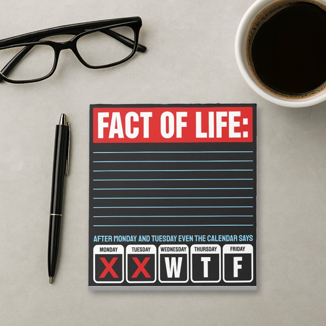 Bloc-note Calendrier Fact of Life dit WTF Humour (Créateur téléchargé)