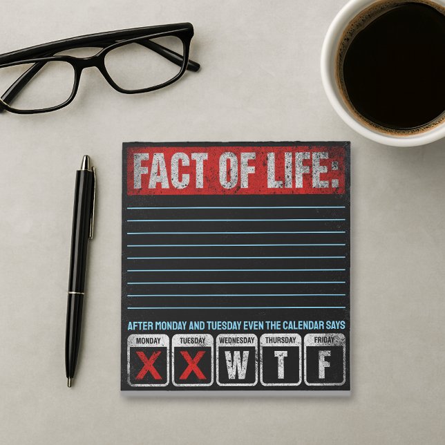 Bloc-note Calendrier Fact of Life dit WTF Humour (Créateur téléchargé)