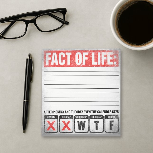 Bloc-note Calendrier Fact of Life dit WTF Humour (Créateur téléchargé)