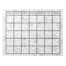 Calendrier floral noir Color Me Funky