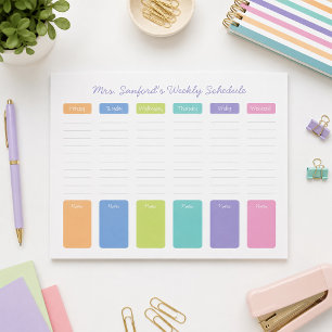 Bloc-note Calendrier hebdomadaire personnalisé