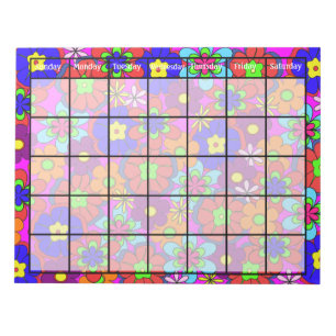 Bloc-note Calendrier Hippy Retro Flowers