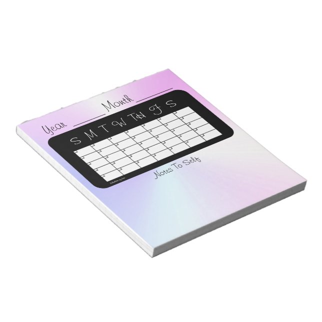 Bloc-note Calendrier mensuel de Miami Shimmer par Janz (Incliné)