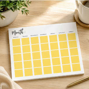 Bloc-note Calendrier mensuel vierge
