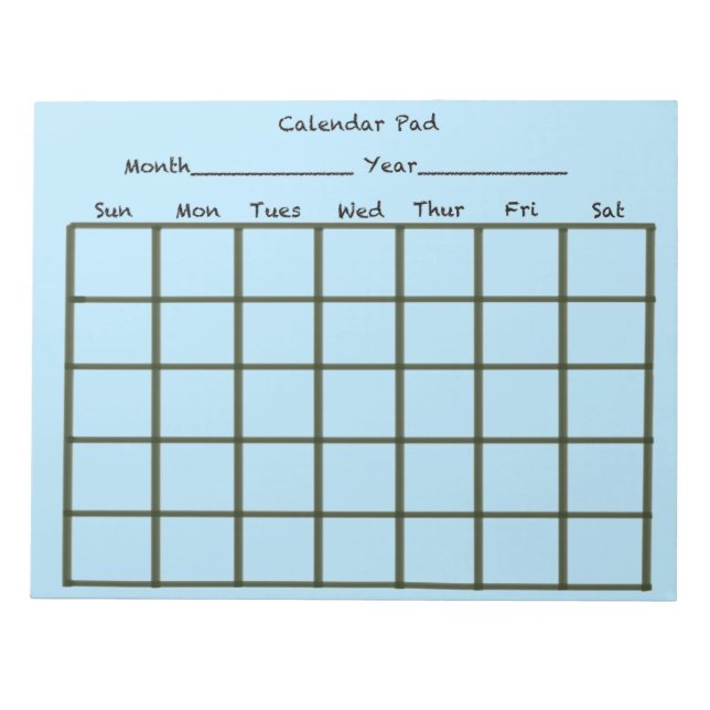 Bloc-note Calendrier Pad bleu clair (Devant)