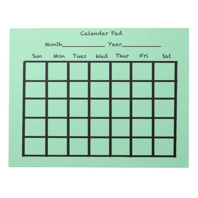 Bloc-note Calendrier Pad Light Vert (Devant)