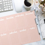 Bloc-note Calendrier personnalisé du planificateur hebdomada<br><div class="desc">Lettres de style brun blanc,  doublées. Customisez avec votre propre couleur arrière - plan,  Cliquez sur "customiser" pour changer la couleur sur la droite; utilisez l'outil de coupe-oeil,  "avancé" pour l'ensemble du spectre.</div>