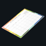 Bloc-note Calendrier personnalisé simple couleur<br><div class="desc">Stripes diagonales arc-en-ciel modernes Motif géométrique Planificateur de famille personnalisé et Bloc-notes de calendrier</div>