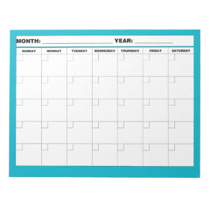 Bloc-note Calendrier vide minimal