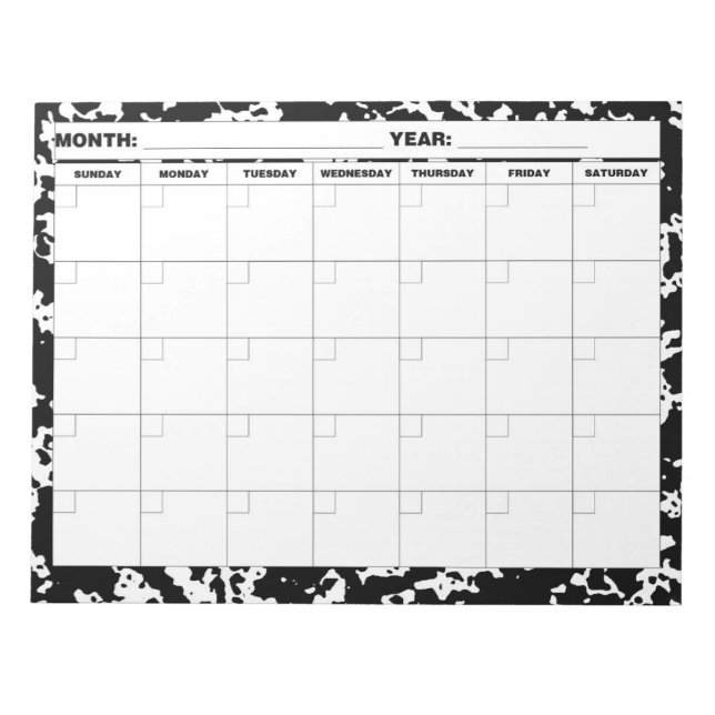Bloc-note Calendrier vierge de composition (Devant)
