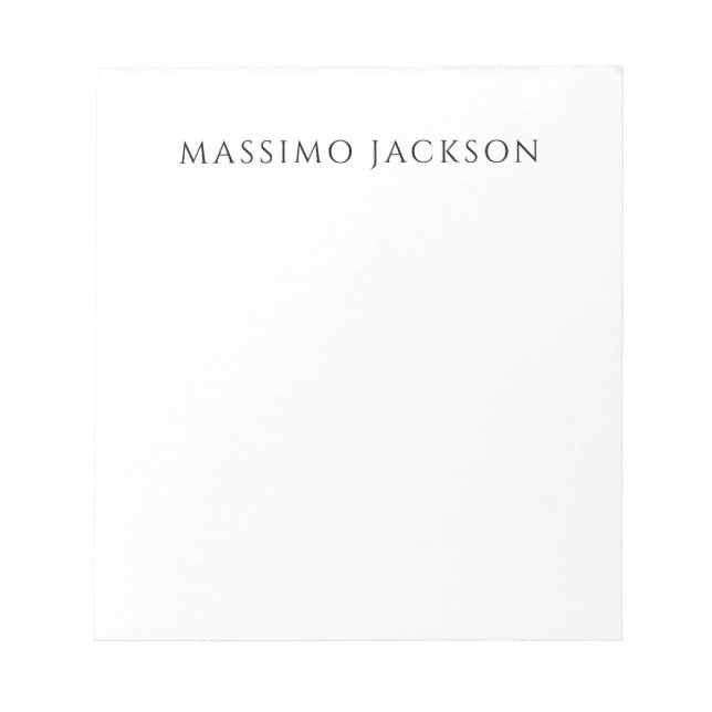 Bloc-note Calligraphie chic simple noir et blanc de son prop (Devant)