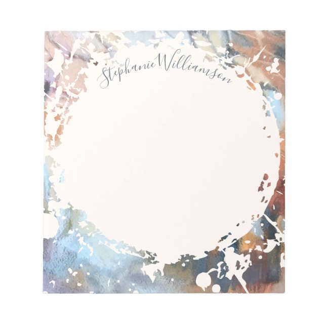 Bloc-note Calligraphie de nom personnalisée aquarelle automn (Devant)