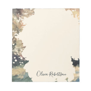 Bloc-note Calligraphie de nom personnalisée Bohème Aquarelle