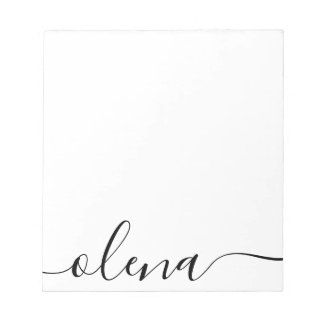 Bloc-note Calligraphie de script simple Nom personnalisé