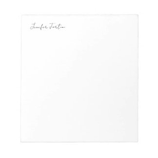 Bloc-note Calligraphie Élégante Noir & Blanc Simple