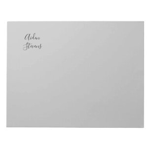 Bloc-note Calligraphie grise minimaliste simple élégante