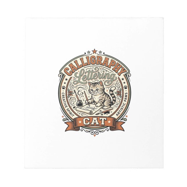 Bloc-note Calligraphie Lettre Chaton Calligraphie Lettre Ca (Devant)