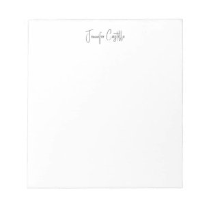 Bloc-note Calligraphie minimaliste blanche simple