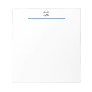 Bloc-note Calligraphie minimaliste bleu noir blanc simple
