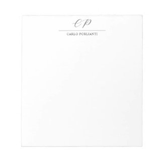 Bloc-note Calligraphie simple moderne avec monogramme person