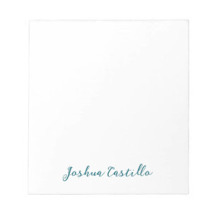 Bloc-note Calligraphie Simple Plain Nom Professionnel