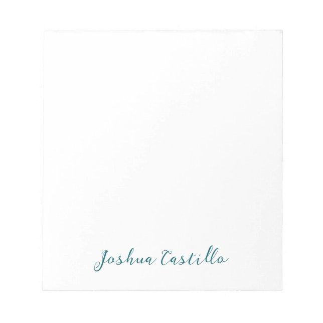 Bloc-note Calligraphie Simple Plain Nom Professionnel (Devant)