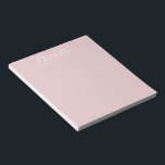 Bloc-note Calligraphie Stylish Personnalisée Nom Blush Rose<br><div class="desc">Nom de calligraphie élégante personnalisée Bloc-notes rose</div>