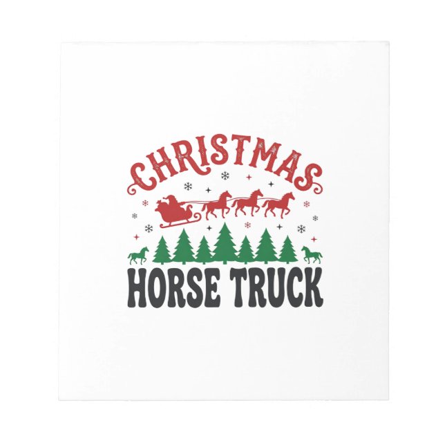 Bloc-note Camion à chevaux de Noël Western Santa Sleigh Desi (Devant)