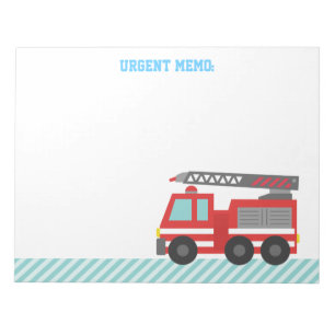 Bloc-note Camion de pompiers rouge mignon pour de petits