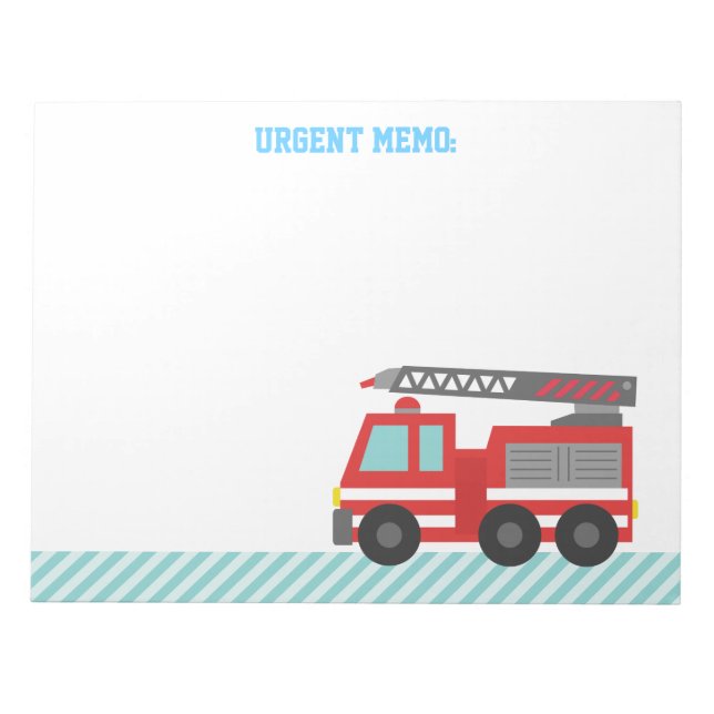 Bloc-note Camion de pompiers rouge mignon pour les petits po (Devant)