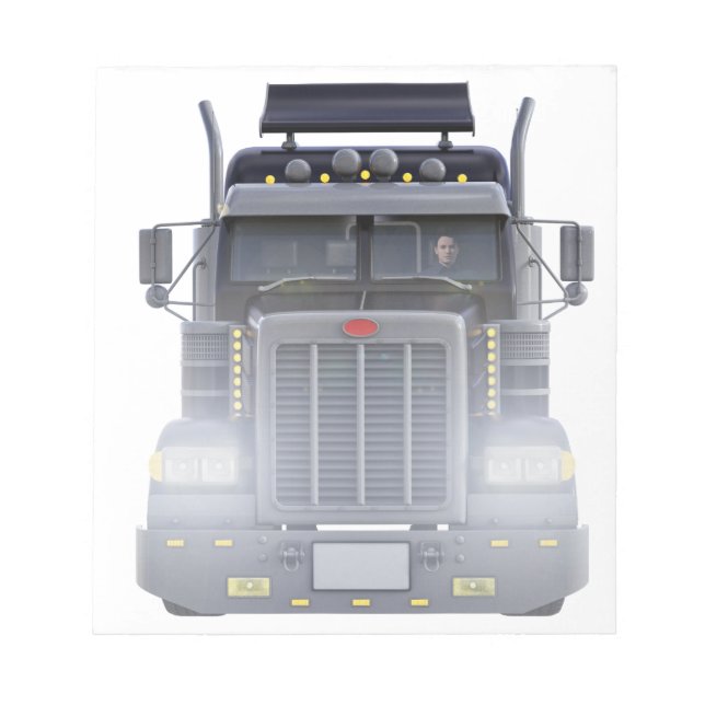 Bloc-note Camion de remorque semi-noir avec phares (Devant)