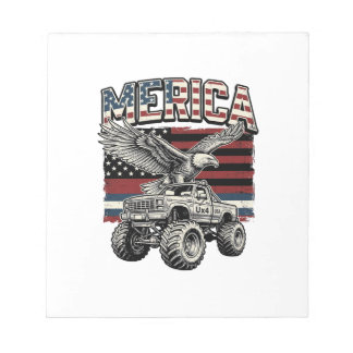 Bloc-note Camion Monstre Aigle Américain Vintage Patriotique