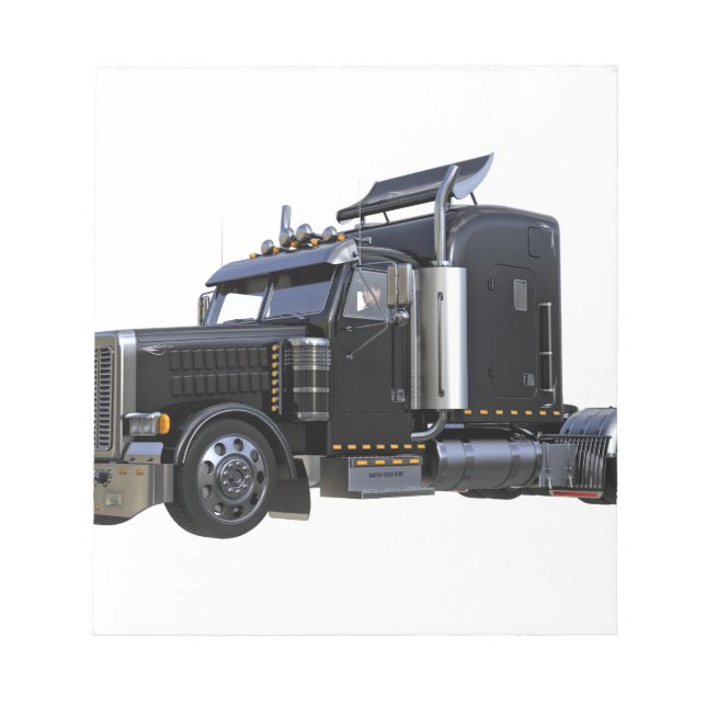 Bloc-note Camion semi-remorque tracteur noir (Devant)
