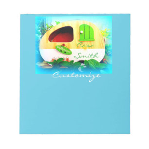 Bloc-note Camionnette rétro personnalisée bleu vintage