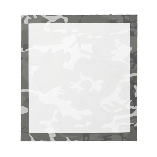 Bloc-note Camo Camouflage Abstrait Gris Moderne (Devant)