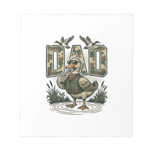Bloc-note Camo Duck Papa Design de T-Shirt avec Gravure Vint