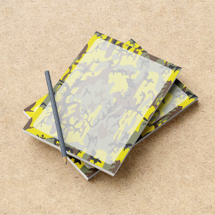 Bloc-note Camo jaune et marron, Camouflage, Militaire, Armée