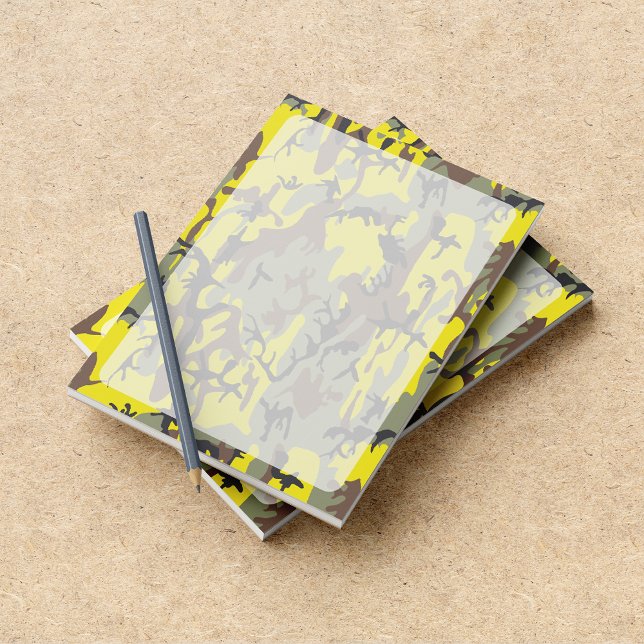 Bloc-note Camo jaune et marron, Camouflage, Militaire, Armée (Créateur téléchargé)