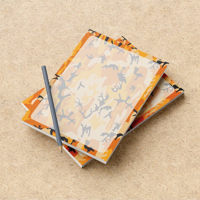 Bloc-note Camo orange, Camouflage, Militaire, Armée (Créateur téléchargé)