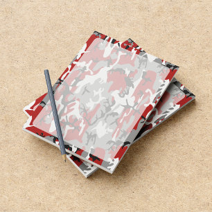 Bloc-note Camo rouge et gris, Camouflage, Militaire, Armée