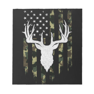 Bloc-note Camo Us Drapeau Cerf Elk Buck Camoflage Chasse
